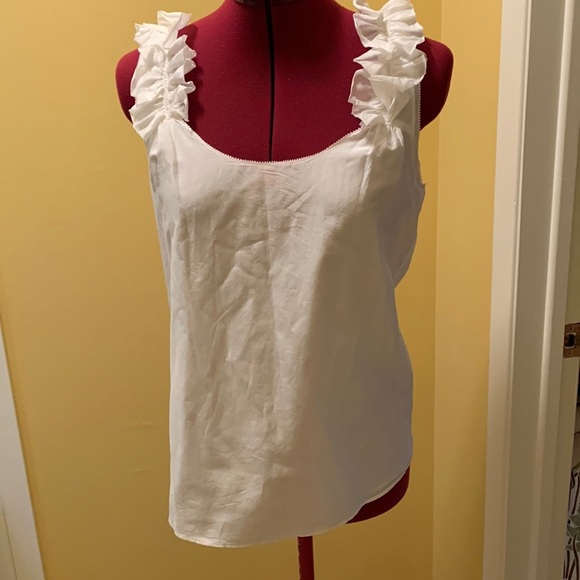 Banana Republic ruffle strap lined tank top 🔴 - Picture 1 of 12